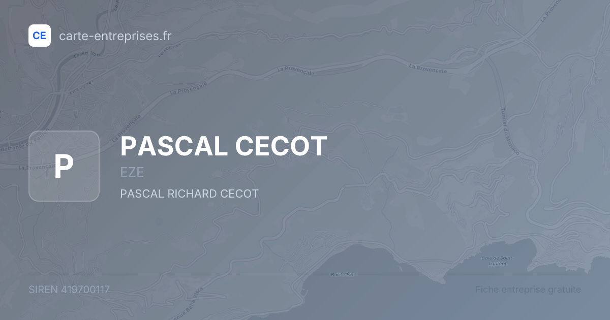 PASCAL CECOT — 419700117 — fiche entreprise