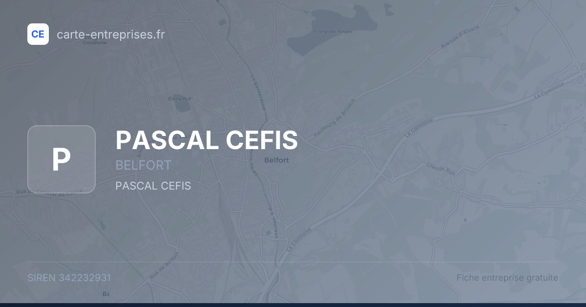 PASCAL CEFIS — 342232931 — fiche entreprise
