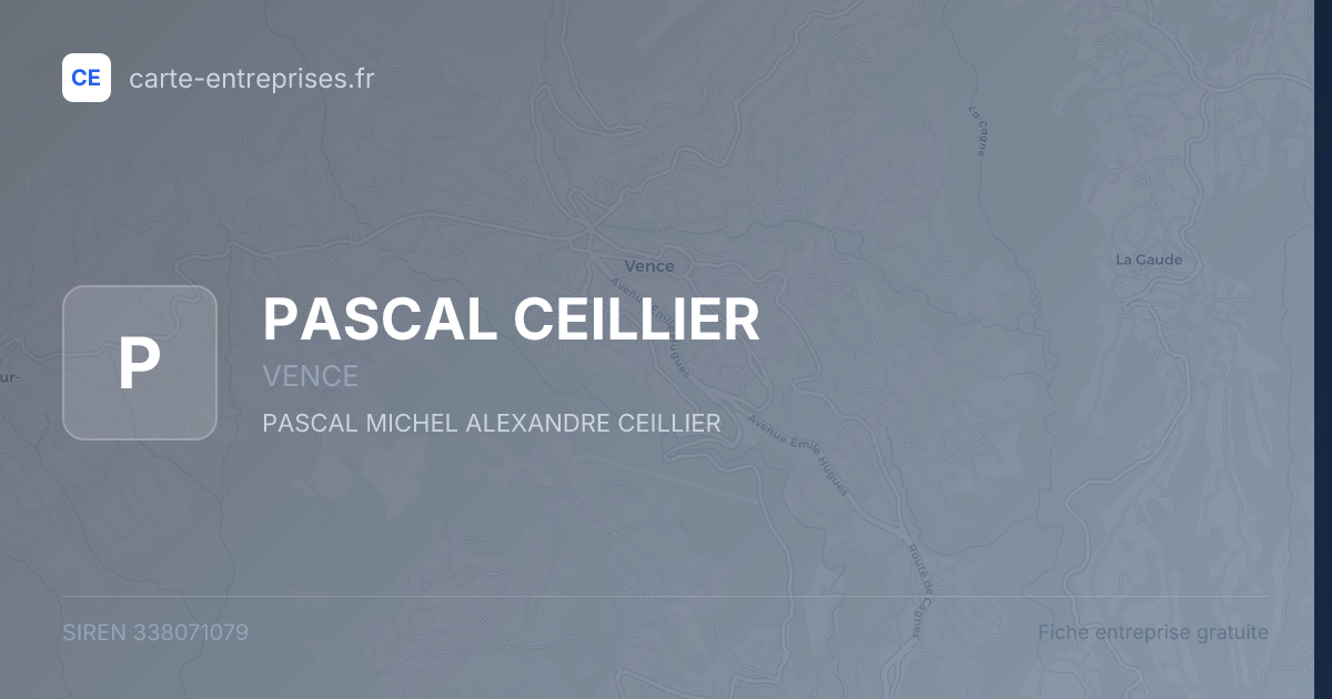PASCAL CEILLIER — 338071079 — fiche entreprise