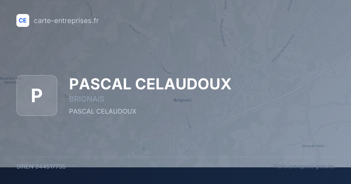 PASCAL CELAUDOUX — 344517735 — fiche entreprise