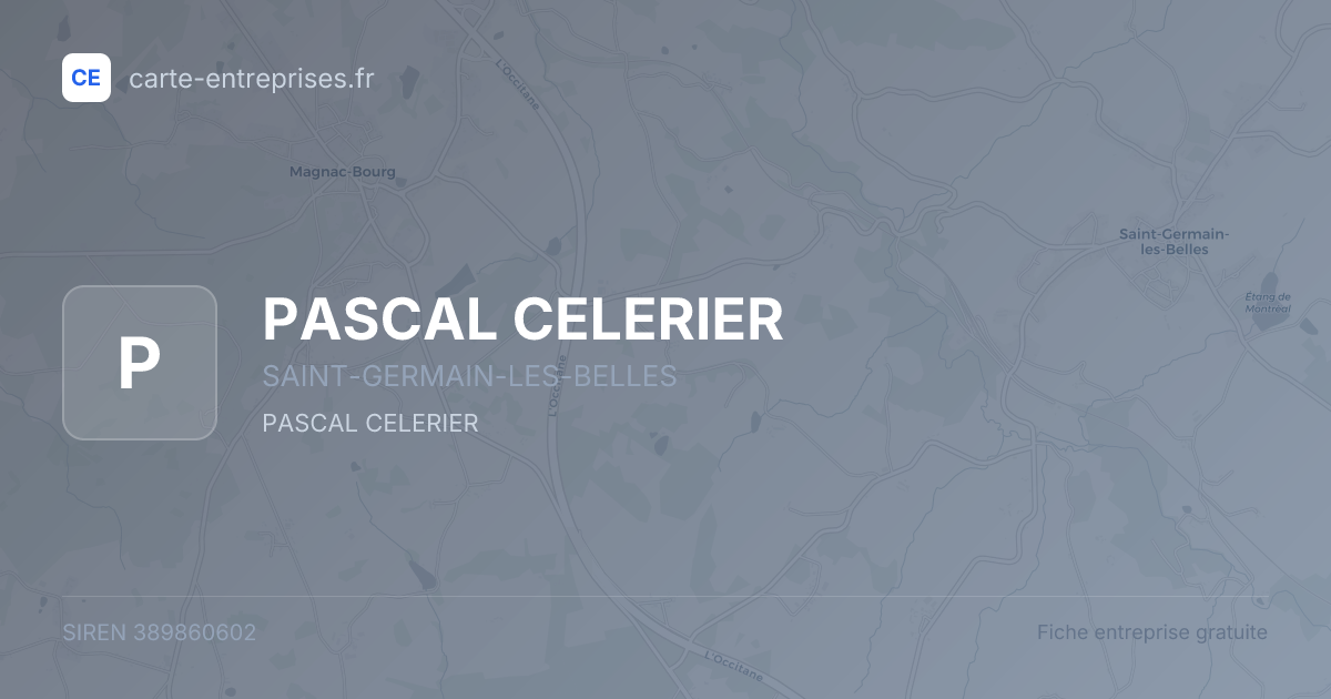 PASCAL CELERIER — 389860602 — fiche entreprise