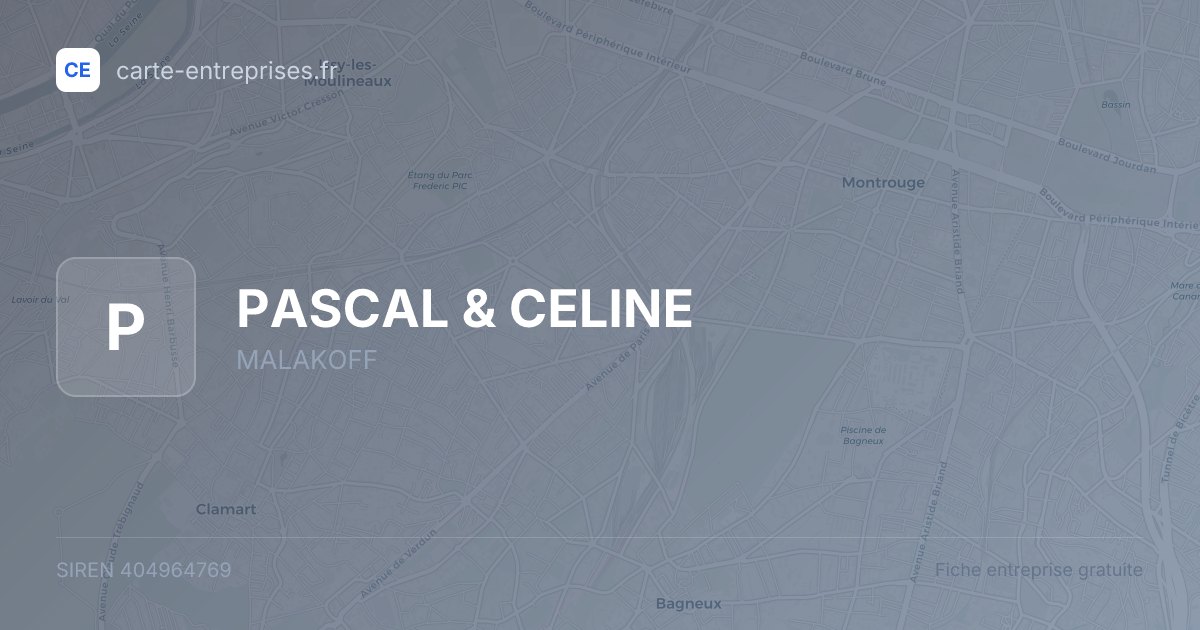 PASCAL & CELINE — 404964769 — fiche entreprise