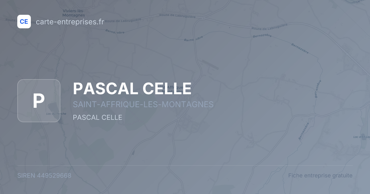 PASCAL CELLE — 449529668 — fiche entreprise