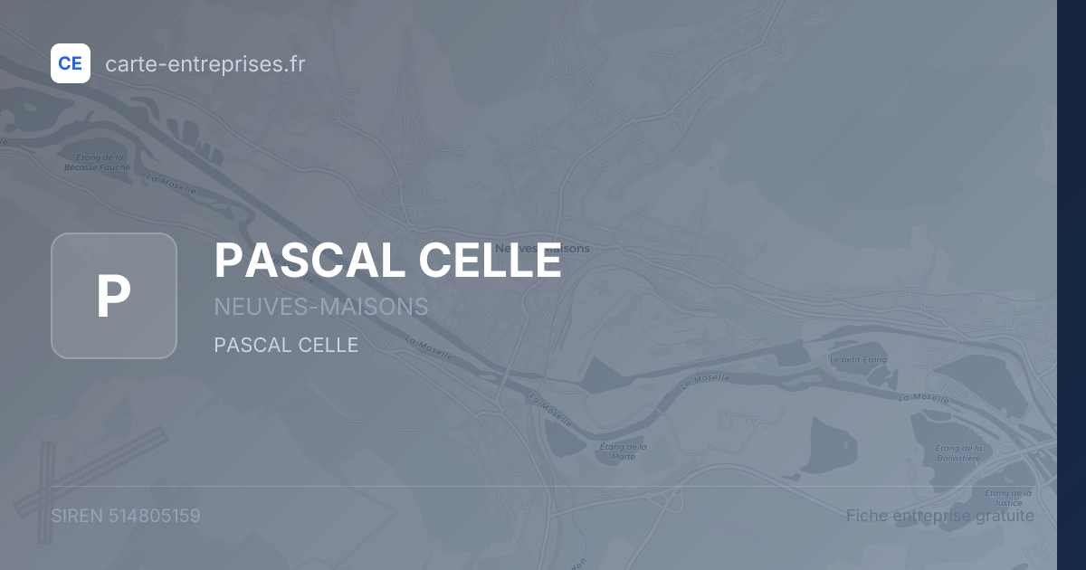 PASCAL CELLE — 514805159 — fiche entreprise