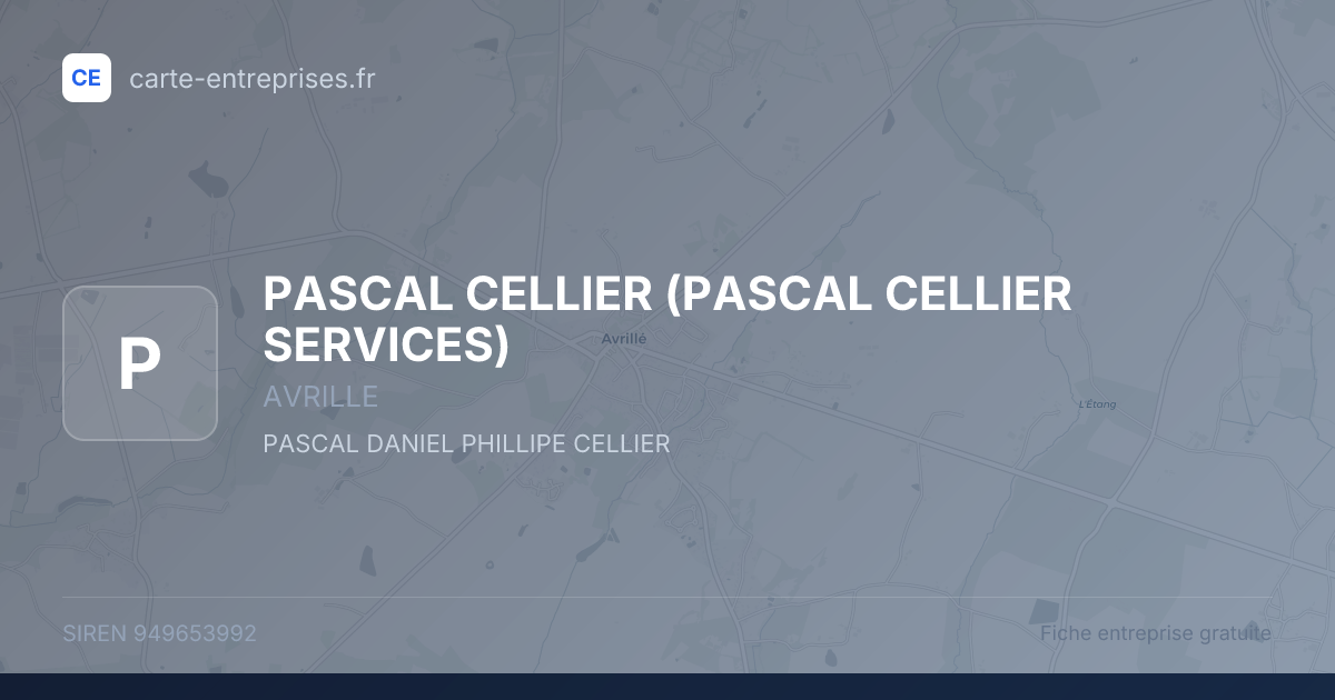 PASCAL CELLIER (PASCAL CELLIER SERVICES) — 949653992 — fiche entreprise
