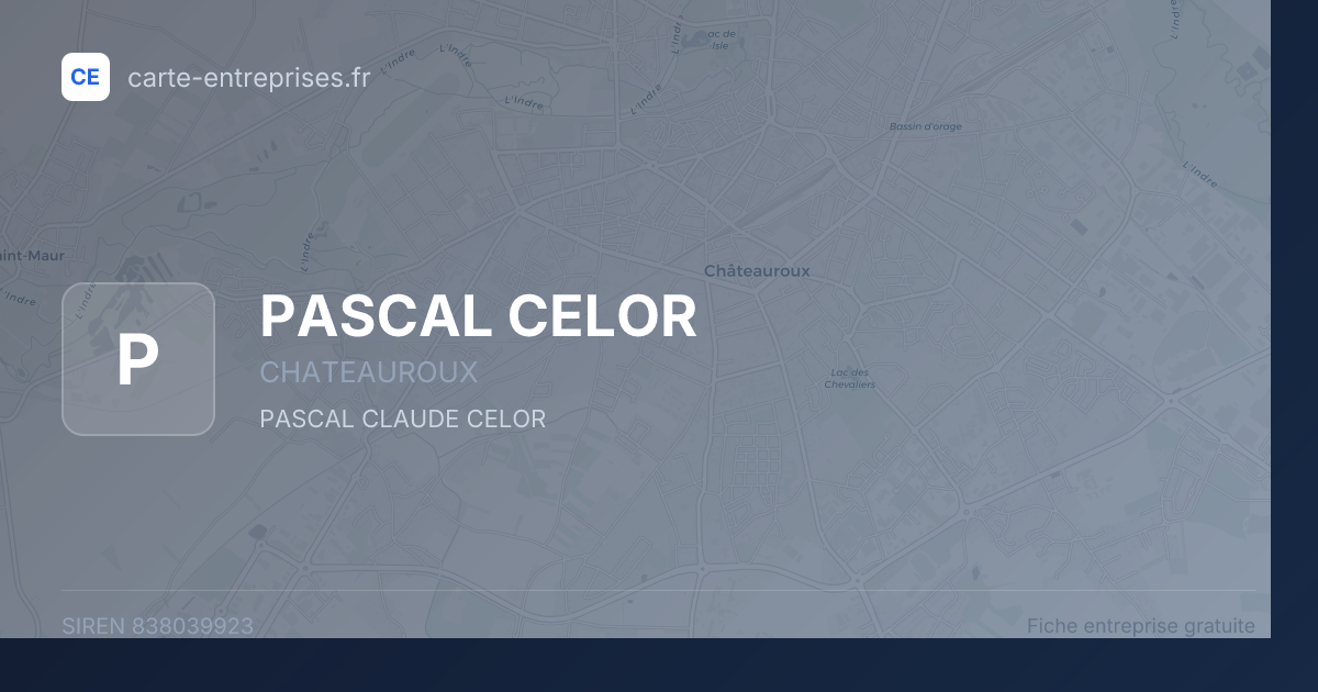 PASCAL CELOR — 838039923 — fiche entreprise
