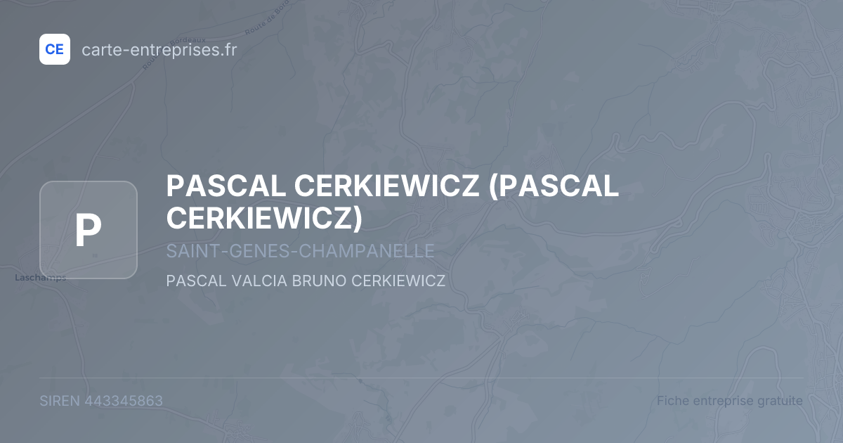 PASCAL CERKIEWICZ — 443345863 — fiche entreprise