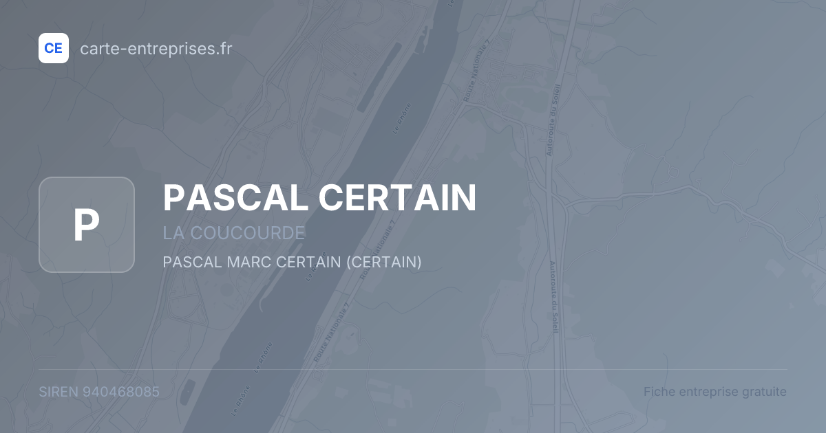 PASCAL CERTAIN — 940468085 — fiche entreprise