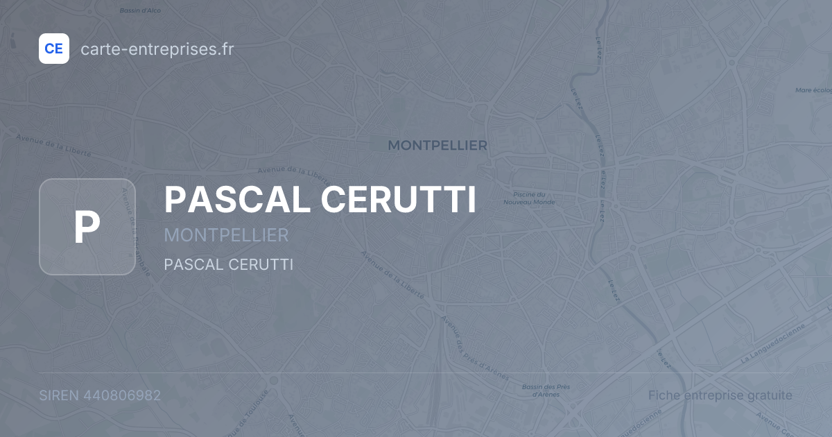 PASCAL CERUTTI — 440806982 — fiche entreprise