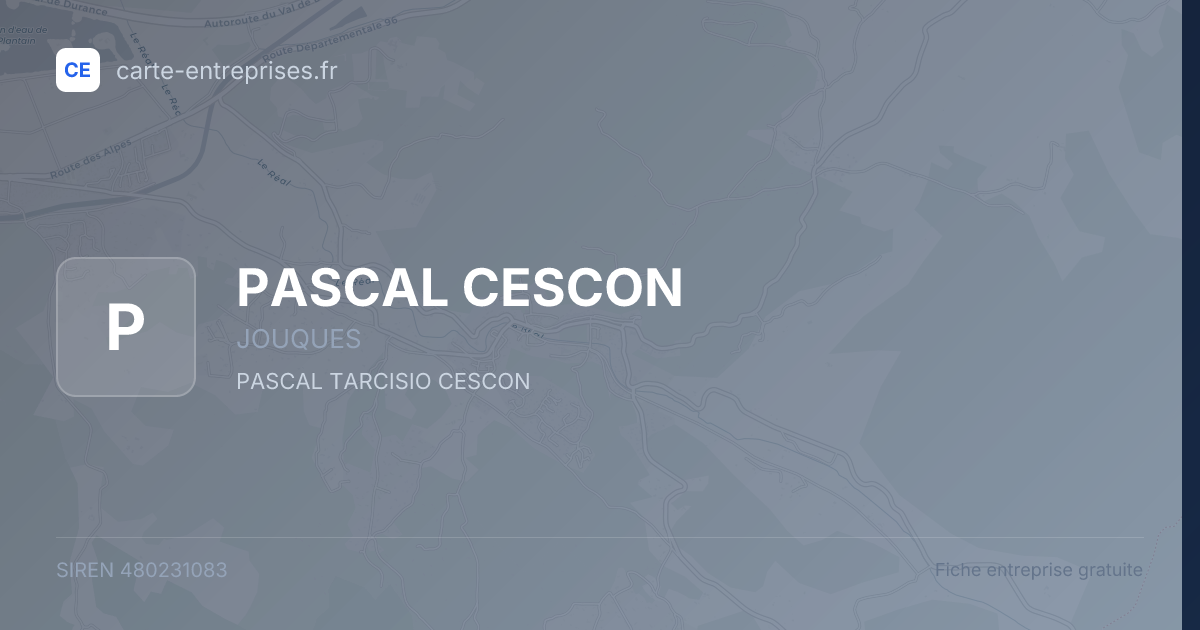 PASCAL CESCON — 480231083 — fiche entreprise