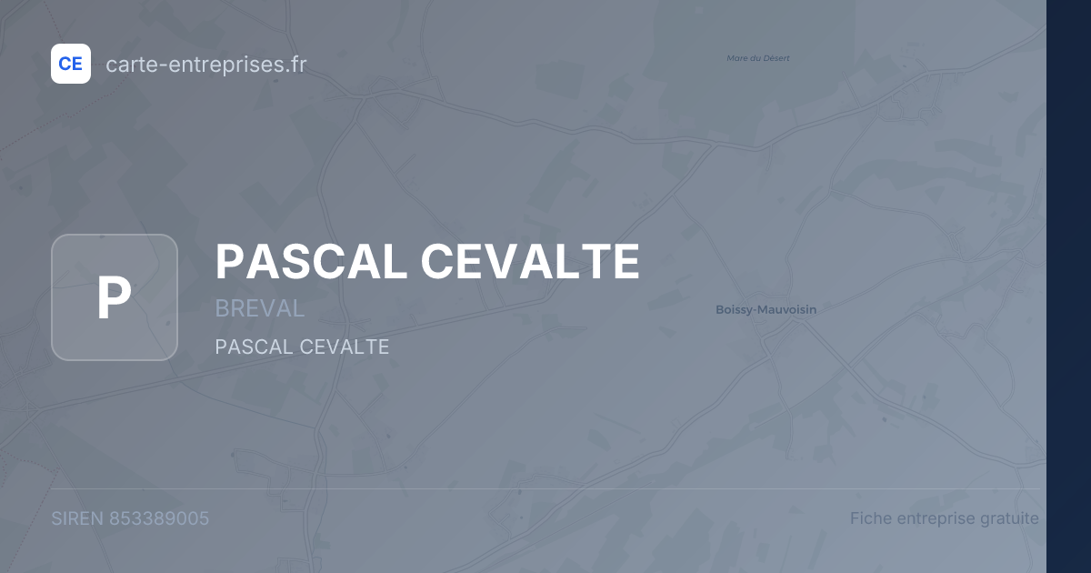 PASCAL CEVALTE — 853389005 — fiche entreprise