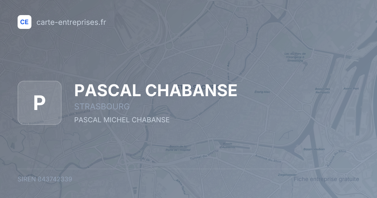 PASCAL CHABANSE — 843742339 — fiche entreprise
