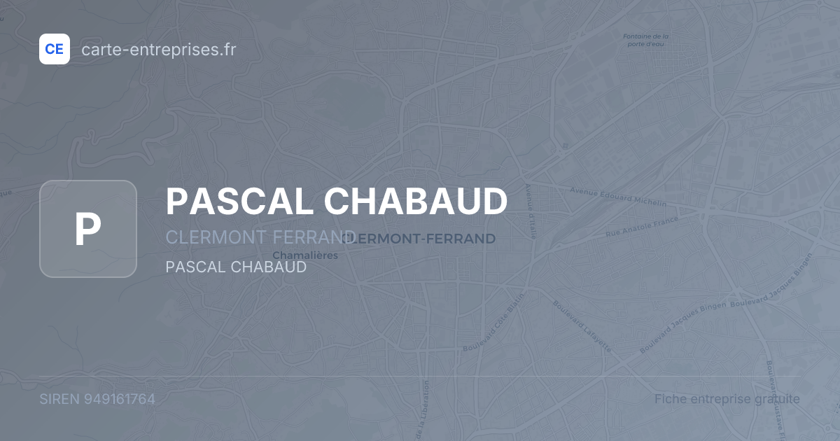 PASCAL CHABAUD — 949161764 — fiche entreprise