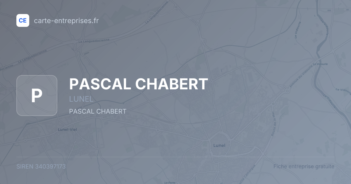 PASCAL CHABERT — 340397173 — fiche entreprise