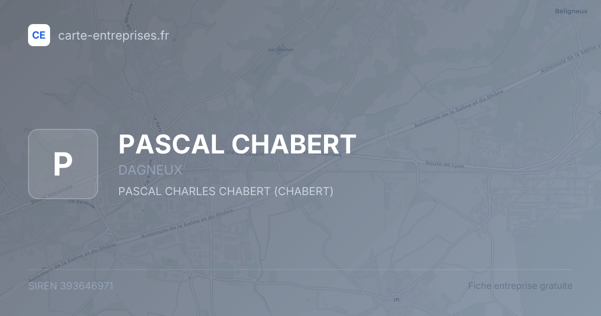 PASCAL CHABERT — 393646971 — fiche entreprise