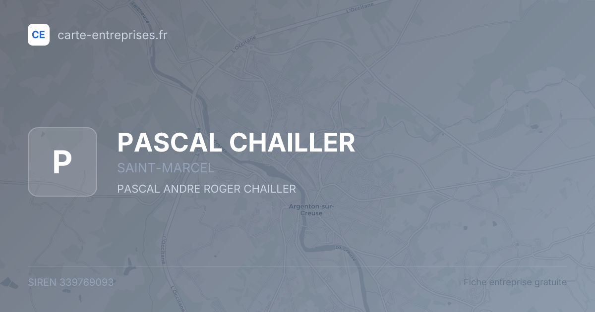 PASCAL CHAILLER — 339769093 — fiche entreprise