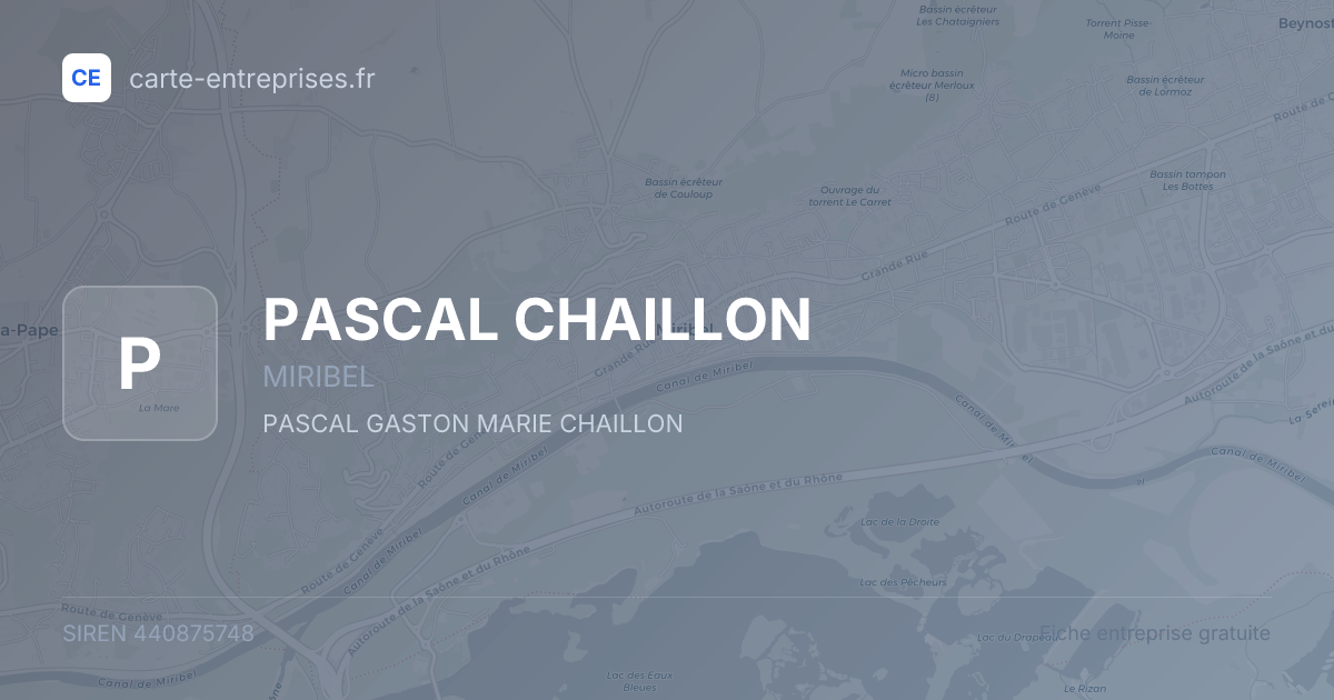 PASCAL CHAILLON — 440875748 — fiche entreprise