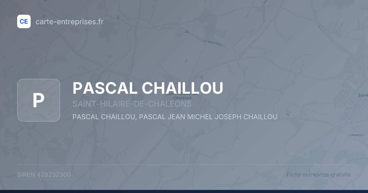 PASCAL CHAILLOU — 428232300 — fiche entreprise