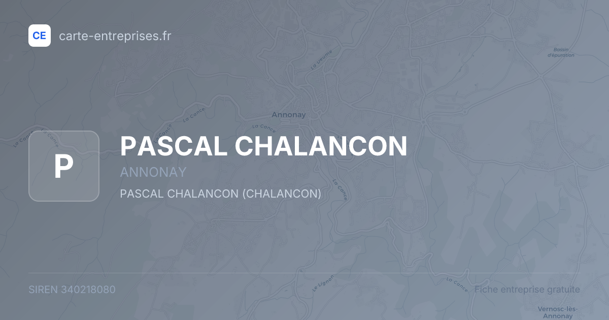 PASCAL CHALANCON — 340218080 — fiche entreprise