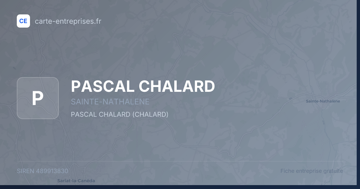 PASCAL CHALARD — 489913830 — fiche entreprise