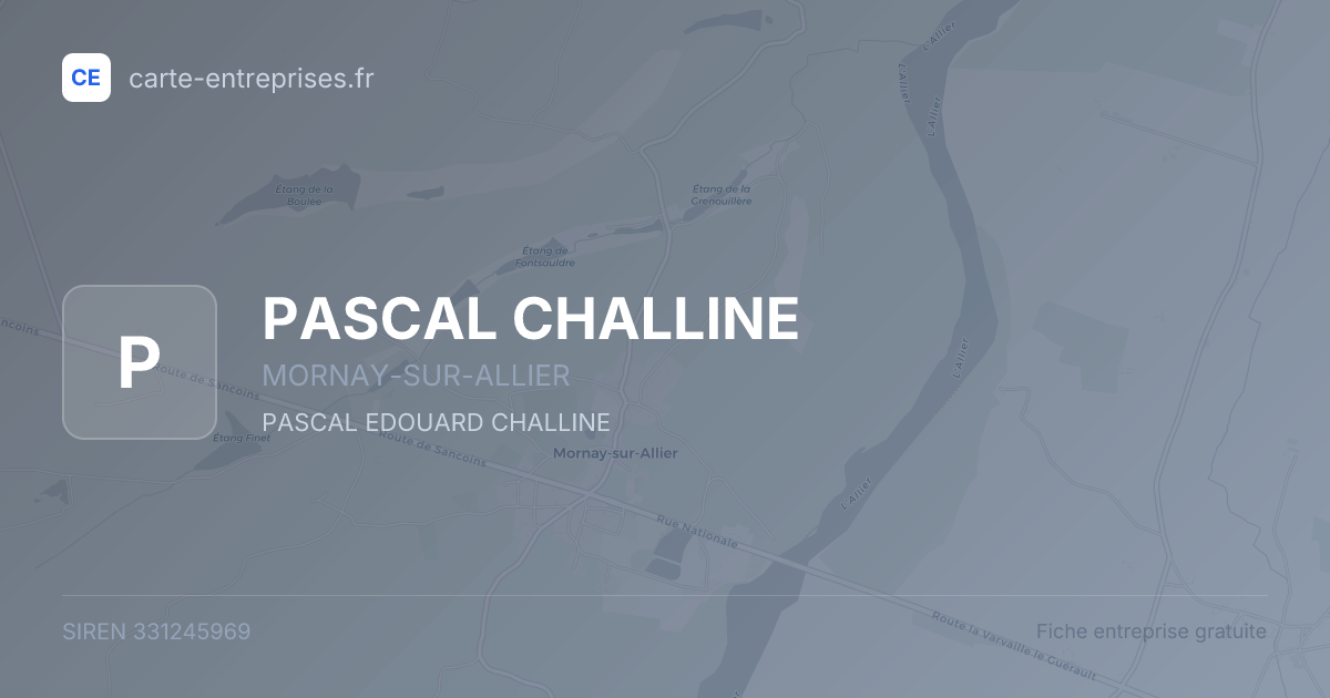 PASCAL CHALLINE — 331245969 — fiche entreprise