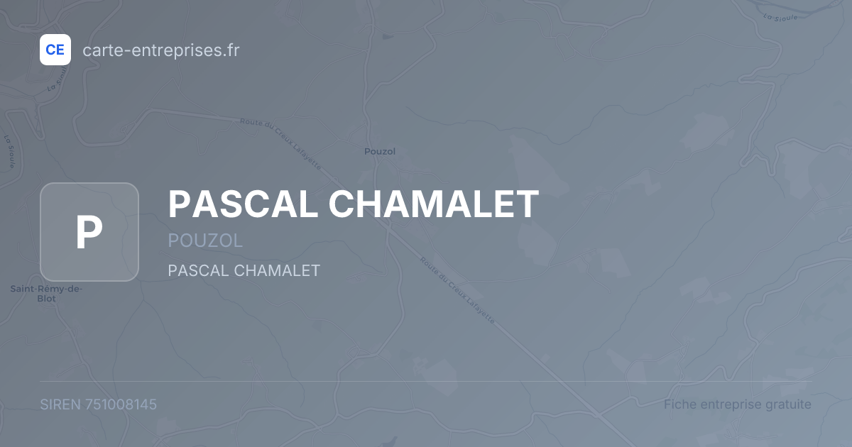 PASCAL CHAMALET — 751008145 — fiche entreprise