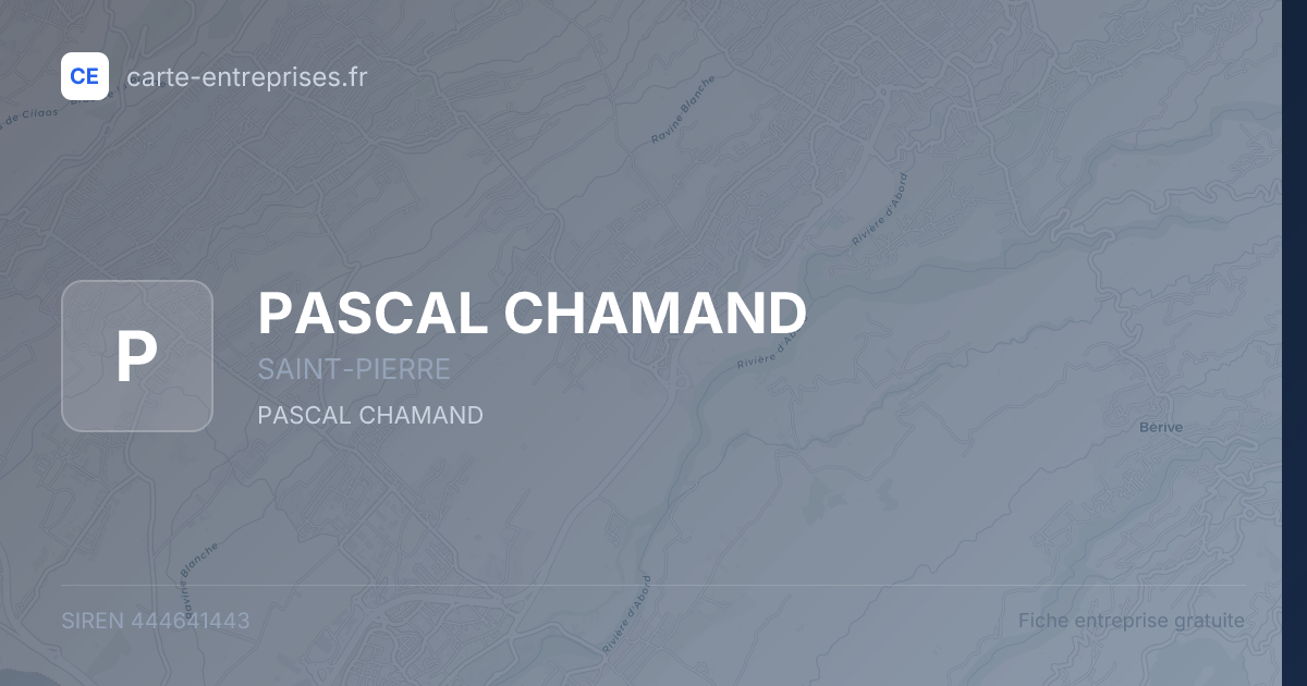PASCAL CHAMAND — 444641443 — fiche entreprise