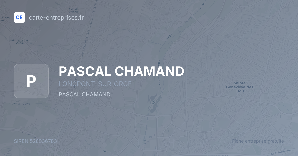 PASCAL CHAMAND — 528036783 — fiche entreprise