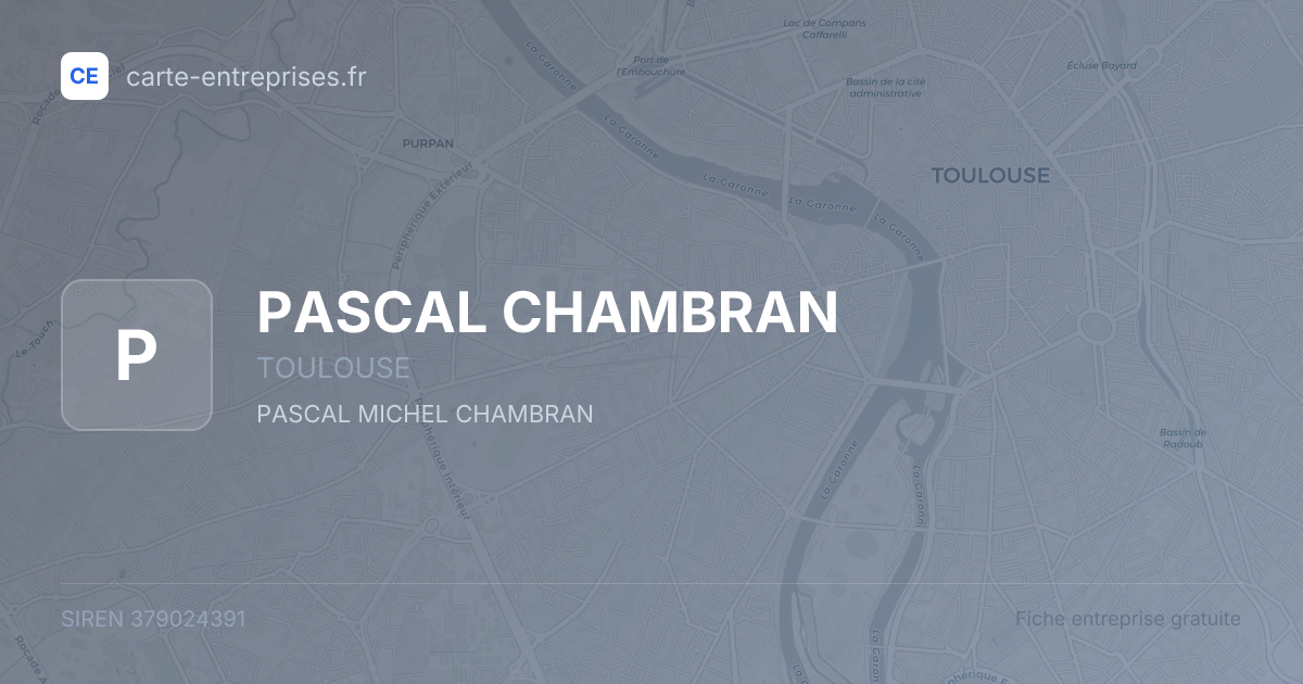 PASCAL CHAMBRAN — 379024391 — fiche entreprise