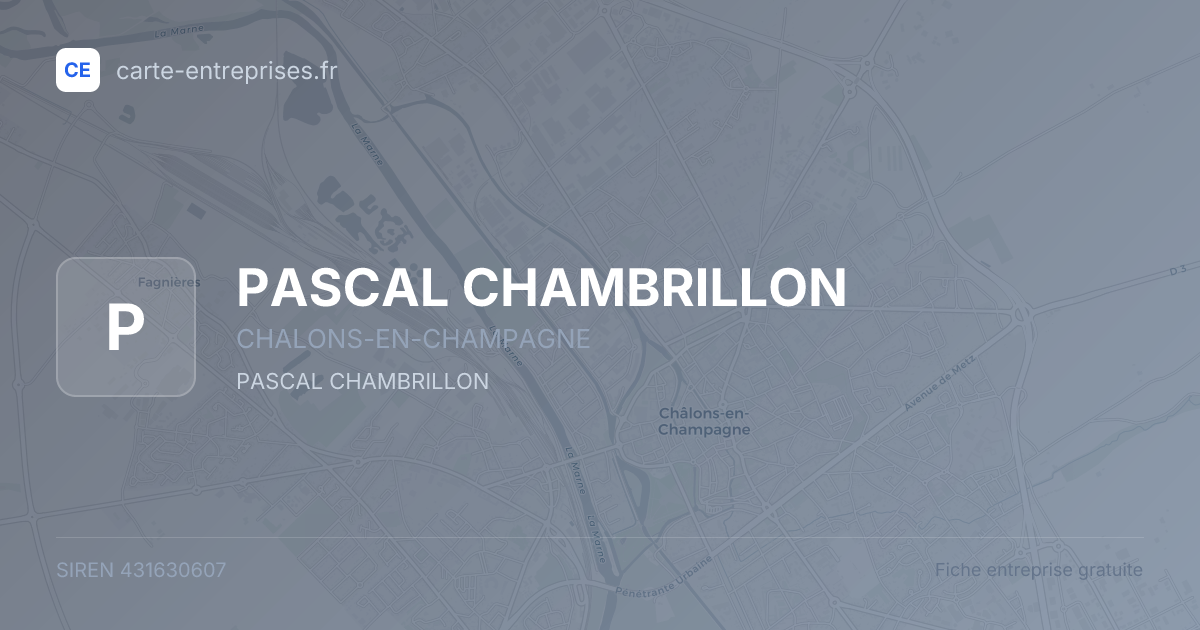 PASCAL CHAMBRILLON — 431630607 — fiche entreprise