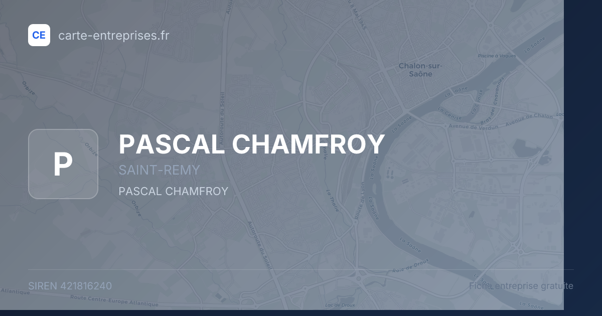 PASCAL CHAMFROY — 421816240 — fiche entreprise