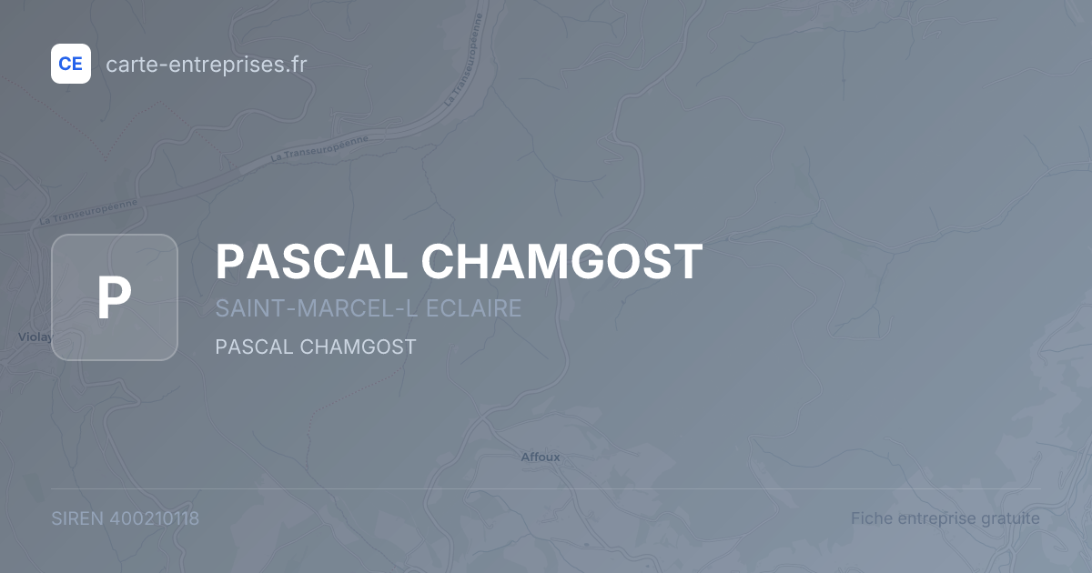PASCAL CHAMGOST — 400210118 — fiche entreprise