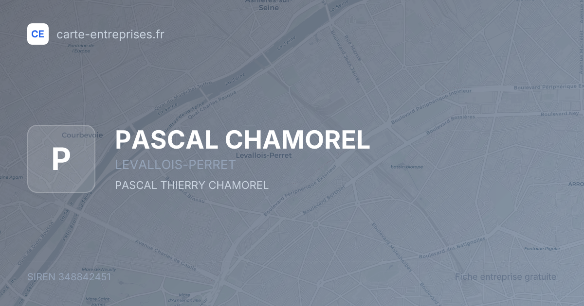PASCAL CHAMOREL — 348842451 — fiche entreprise