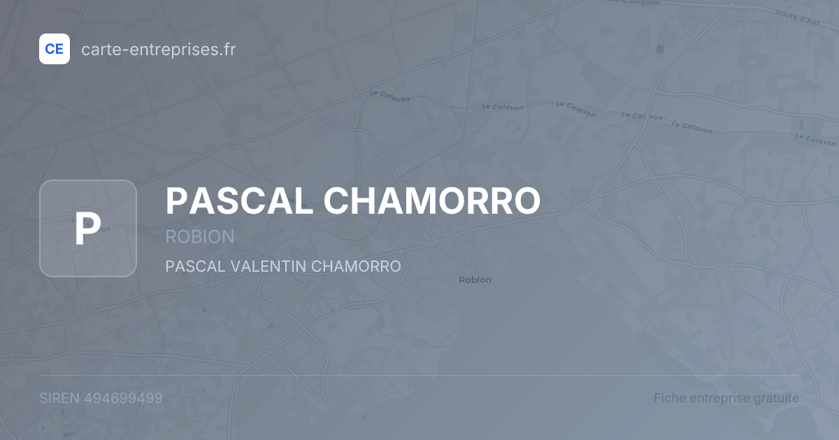 PASCAL CHAMORRO — 494699499 — fiche entreprise