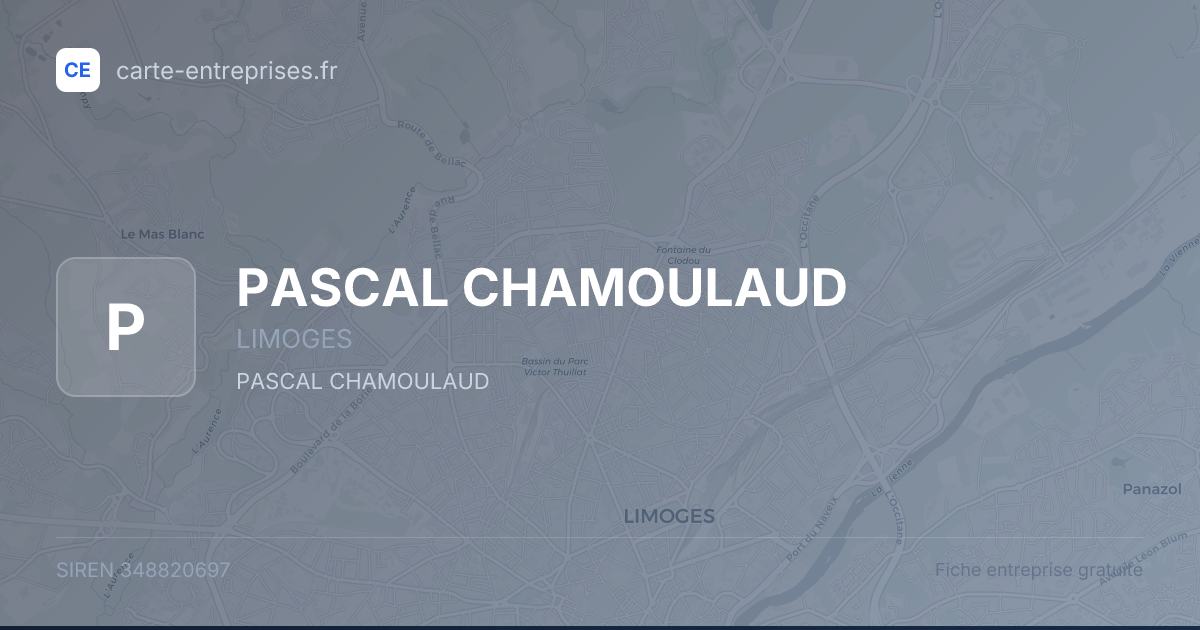 PASCAL CHAMOULAUD — 348820697 — fiche entreprise