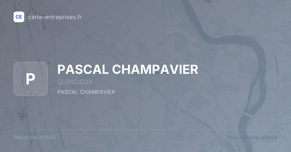 PASCAL CHAMPAVIER — 348257650 — fiche entreprise