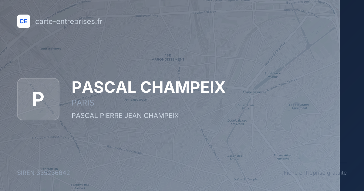 PASCAL CHAMPEIX — 335236642 — fiche entreprise
