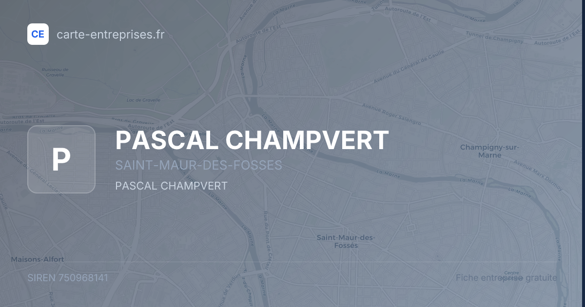 PASCAL CHAMPVERT — 750968141 — fiche entreprise