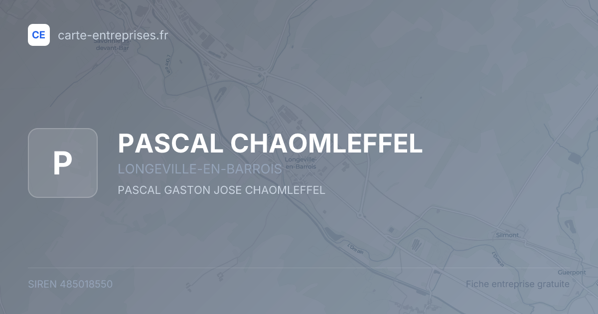 PASCAL CHAOMLEFFEL — 485018550 — fiche entreprise