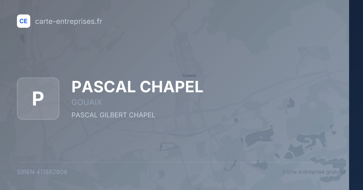 PASCAL CHAPEL — 411882806 — fiche entreprise