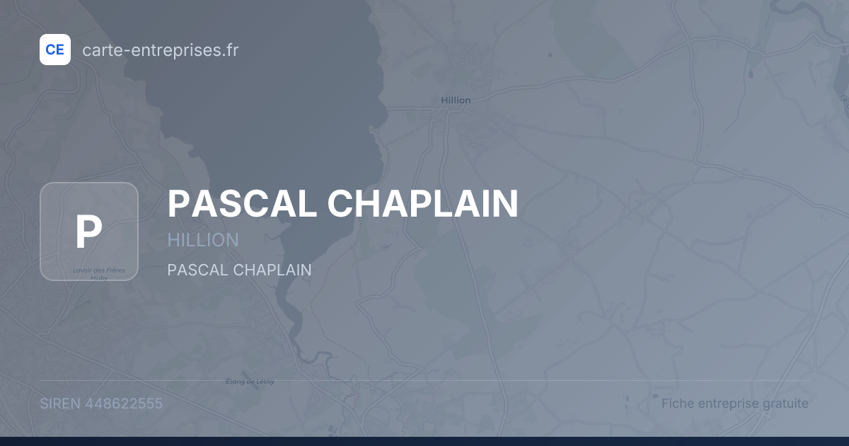 PASCAL CHAPLAIN — 448622555 — fiche entreprise