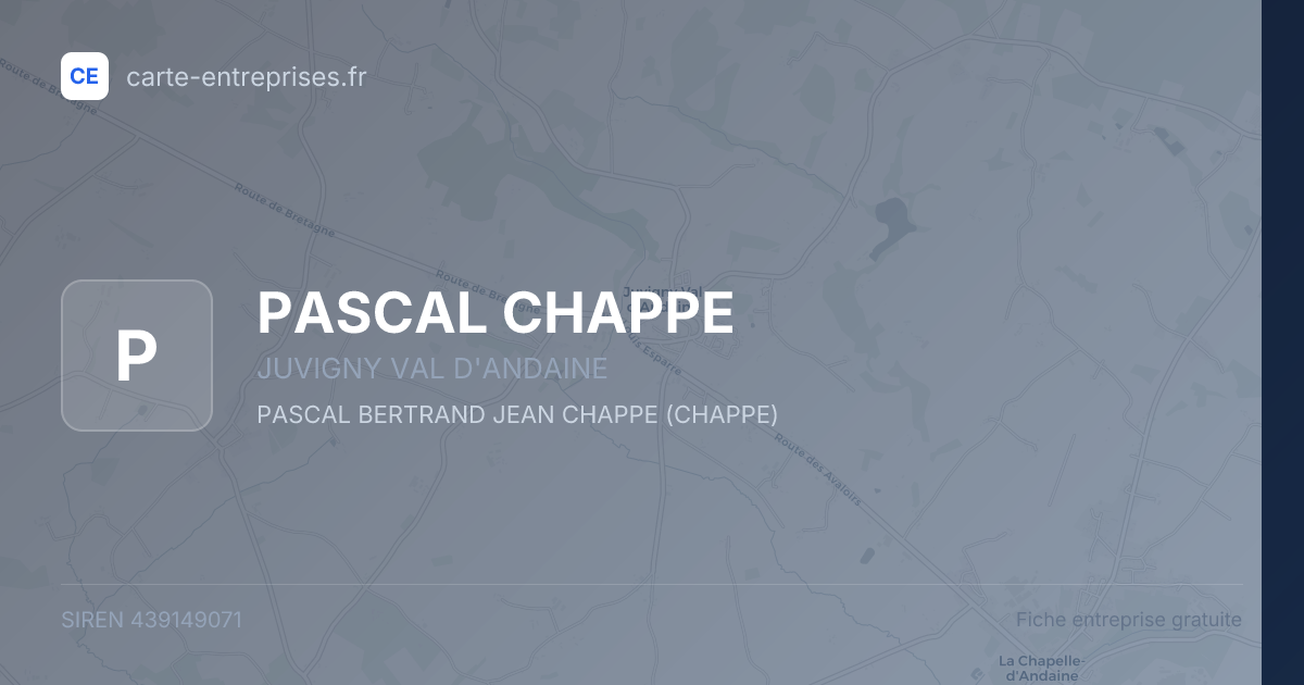 PASCAL CHAPPE — 439149071 — fiche entreprise