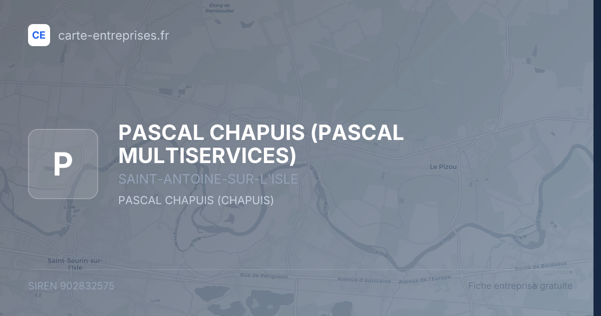 PASCAL CHAPUIS (PASCAL MULTISERVICES) — 902832575 — fiche entreprise