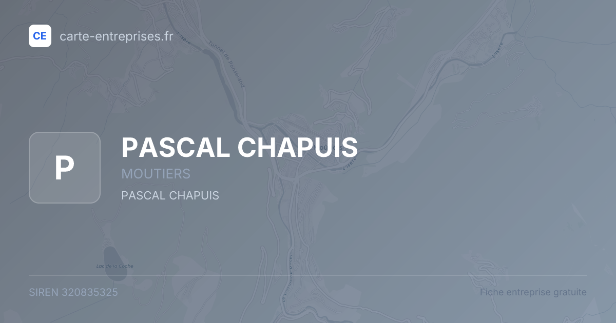 PASCAL CHAPUIS — 320835325 — fiche entreprise
