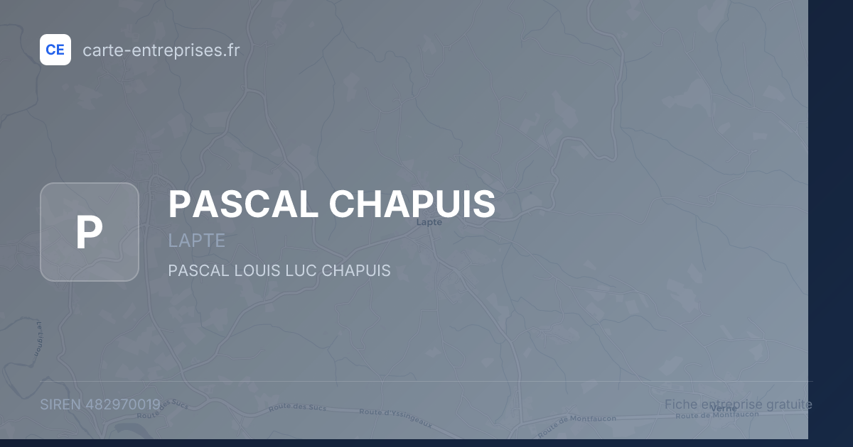 PASCAL CHAPUIS — 482970019 — fiche entreprise