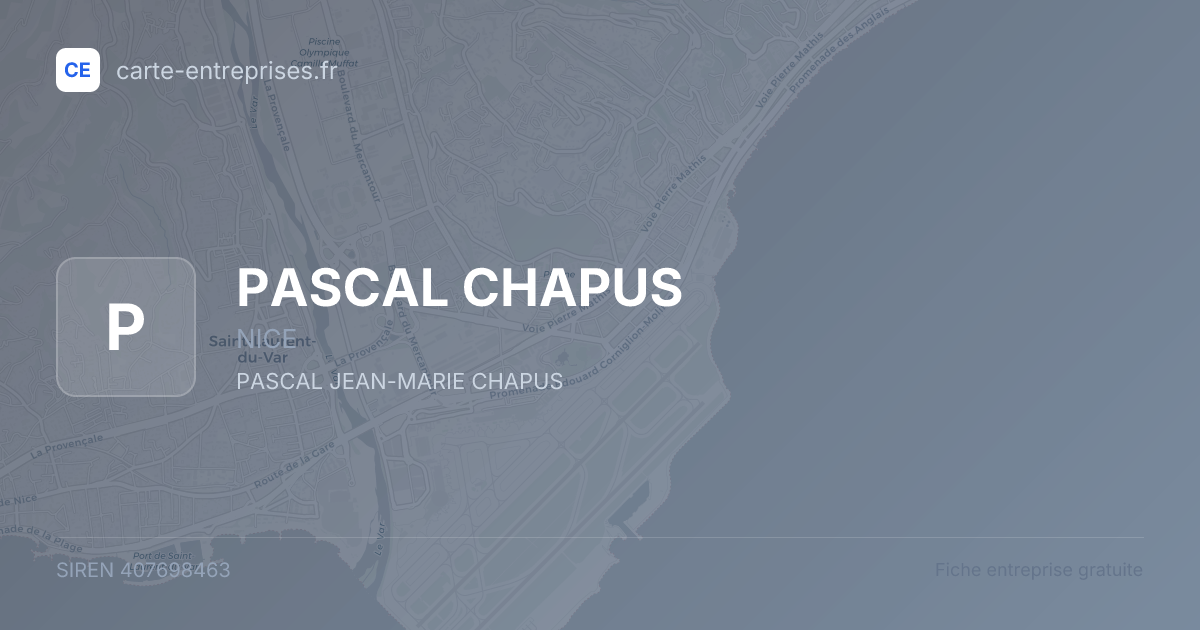 PASCAL CHAPUS — 407698463 — fiche entreprise
