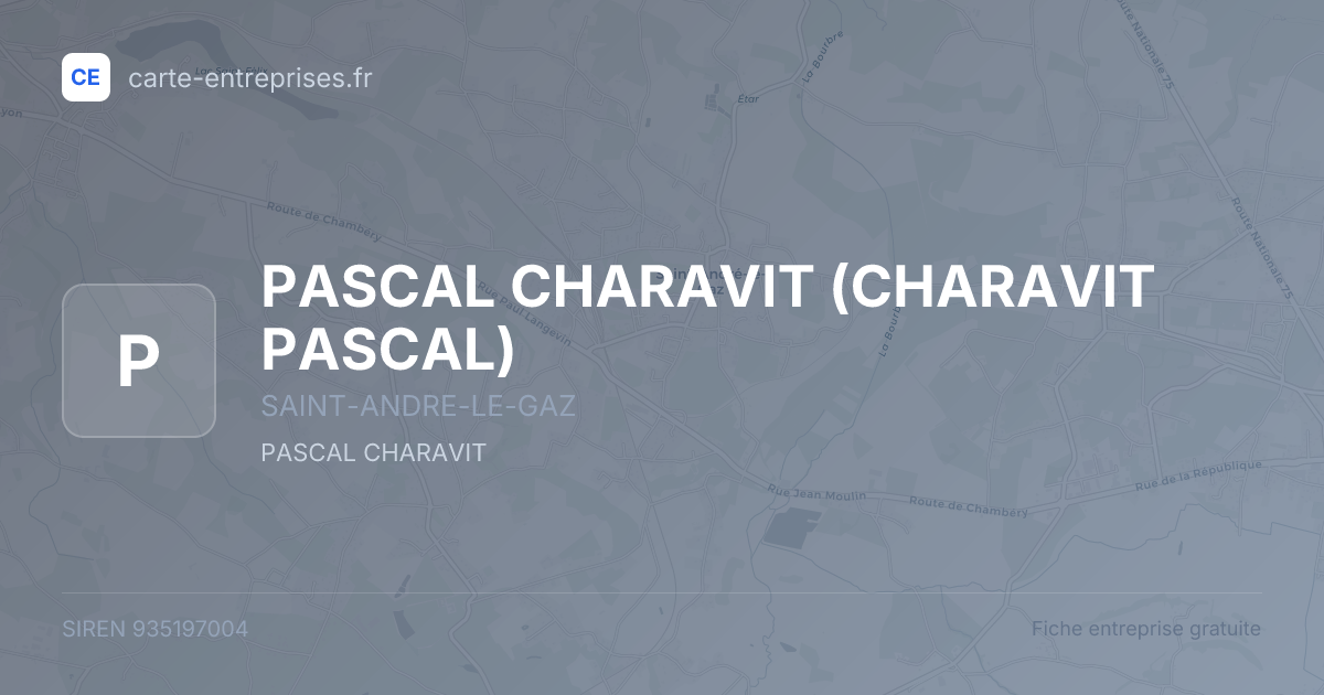 PASCAL CHARAVIT (CHARAVIT PASCAL) — 935197004 — fiche entreprise