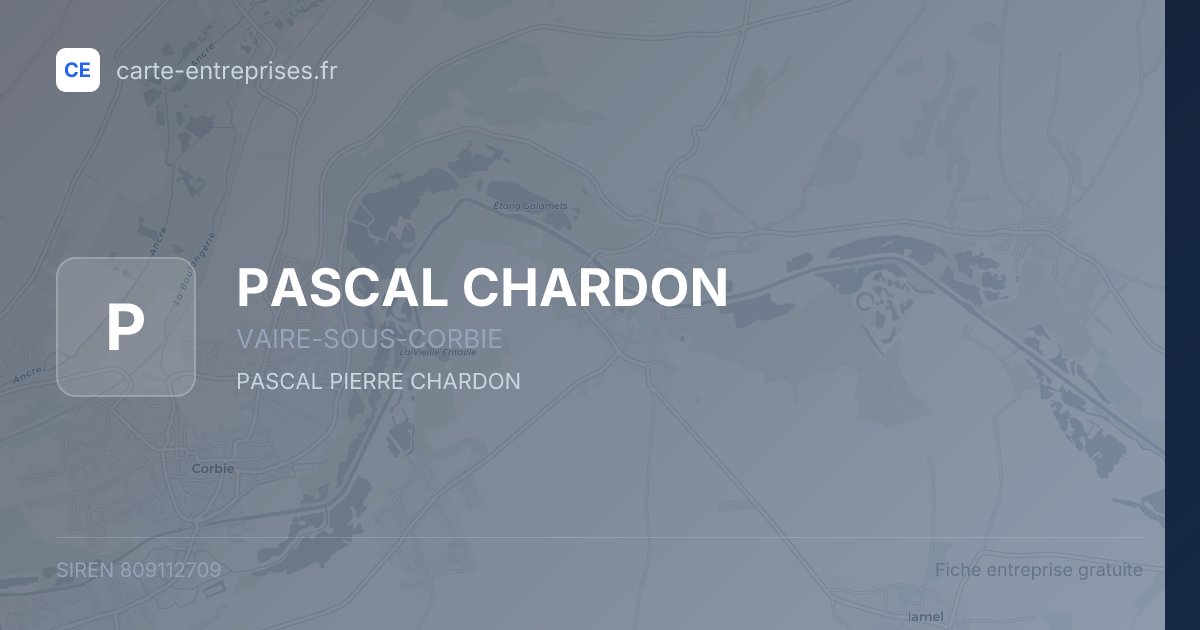 PASCAL CHARDON — 809112709 — fiche entreprise