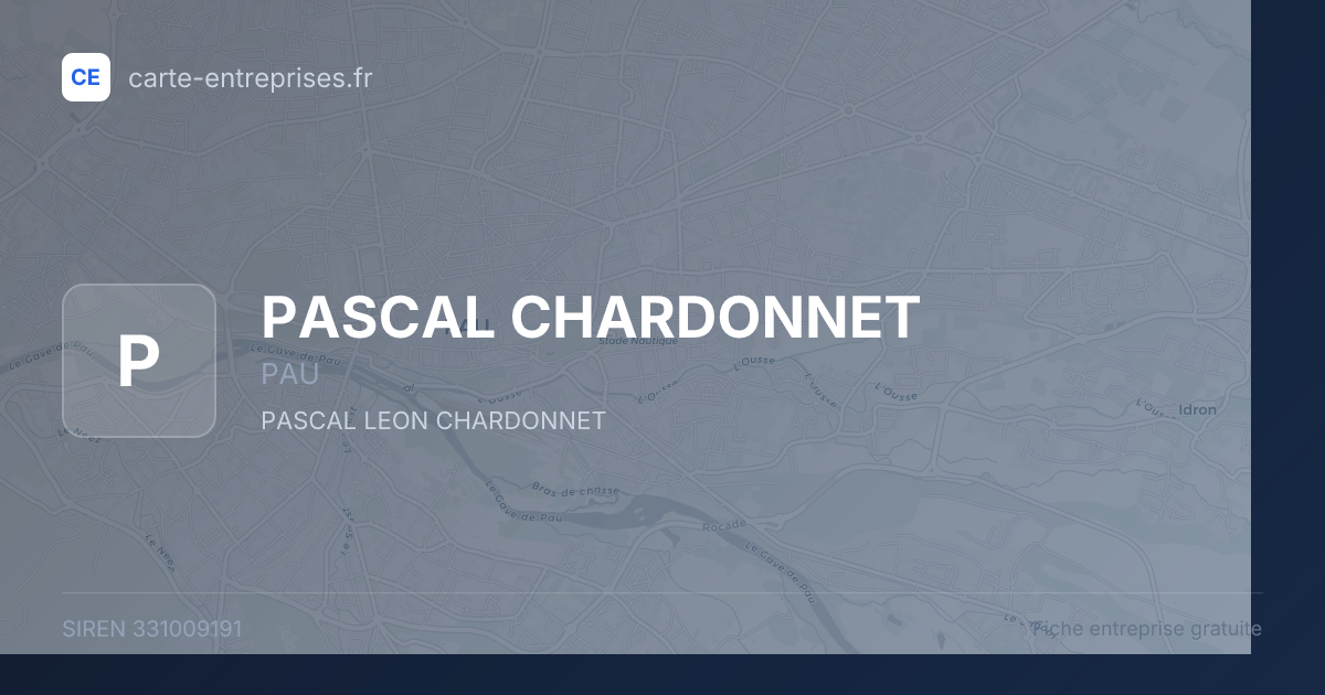 PASCAL CHARDONNET — 331009191 — fiche entreprise