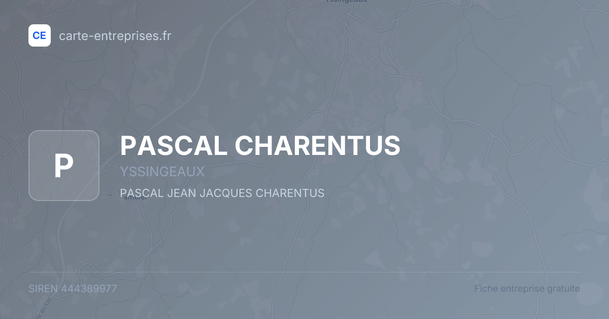 PASCAL CHARENTUS — 444389977 — fiche entreprise